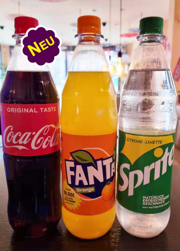D4. Cola, Fanta oder Sprite Fl. 1 L